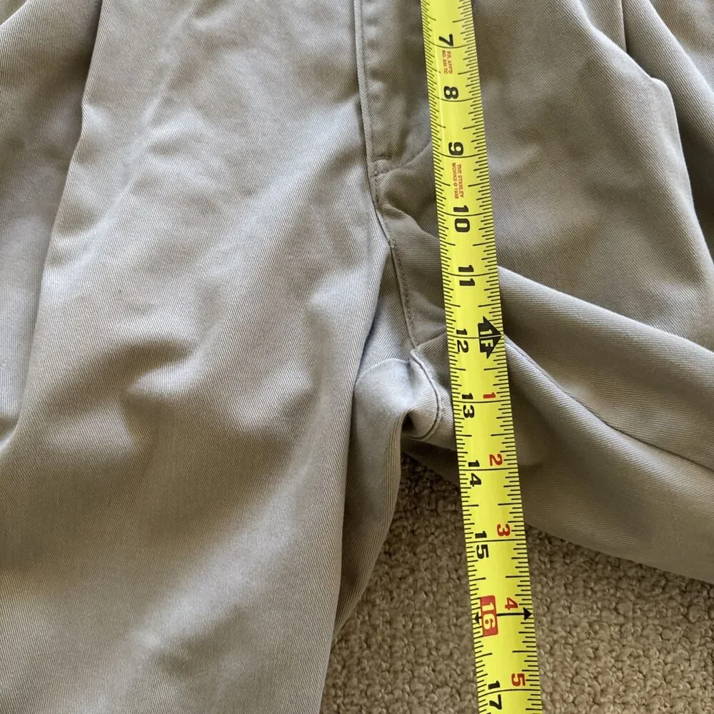 Eddie Bauer Chino Pants Mens 38X34 Tan Khaki Pleated Front 100 Cotton Casual VTG